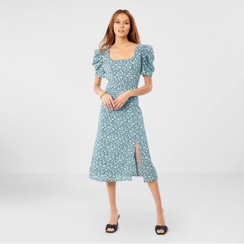 Sam Edelman , women’s size 2, Ditzy puffle sleeve midi column dress, light blue